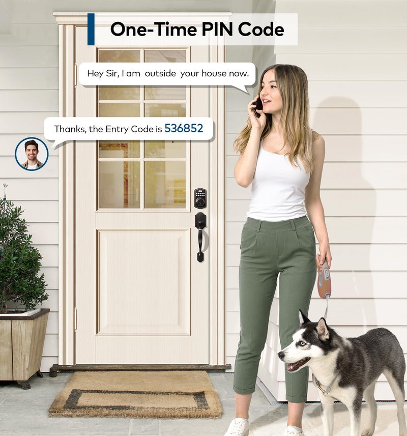 TEEHO Keyless Entry Door Lock Deadbolt with Handle Set  Electronic Digital Smart Locks Set for Front Door with 2 Keys  Easy to Install Keypad Deadbolt  Auto Lock - Oil-Rubbed Bronze - Image 4
